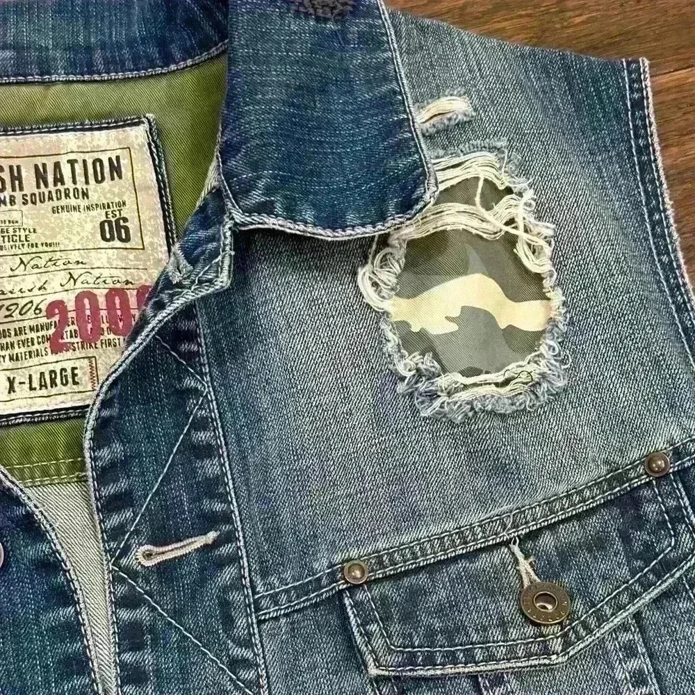 Parish Nation Grunge Army Vest - Y2K - size XL